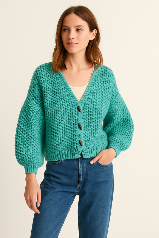 Cardigan Tejido a Mano